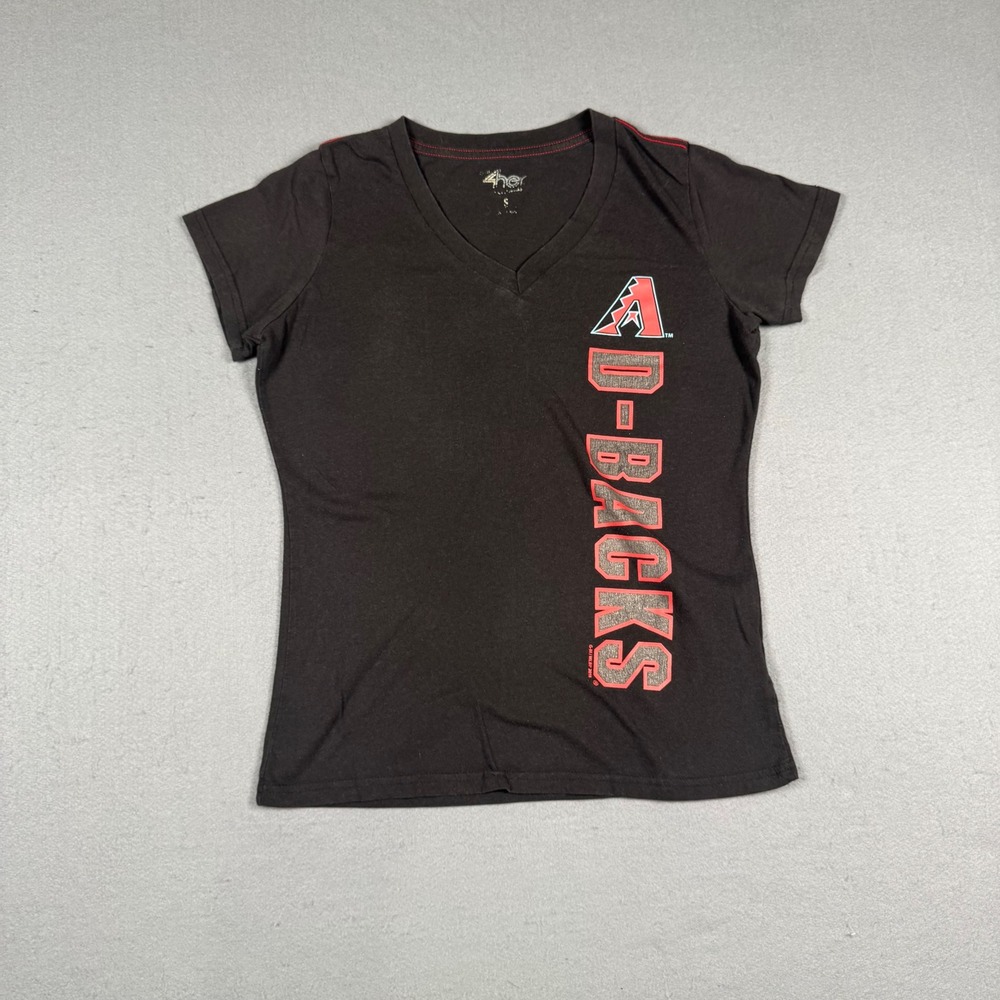 Arizona Diamondbacks 4her Carl Banks T-Shirt Womens Small Black V-Neck MLB Logo